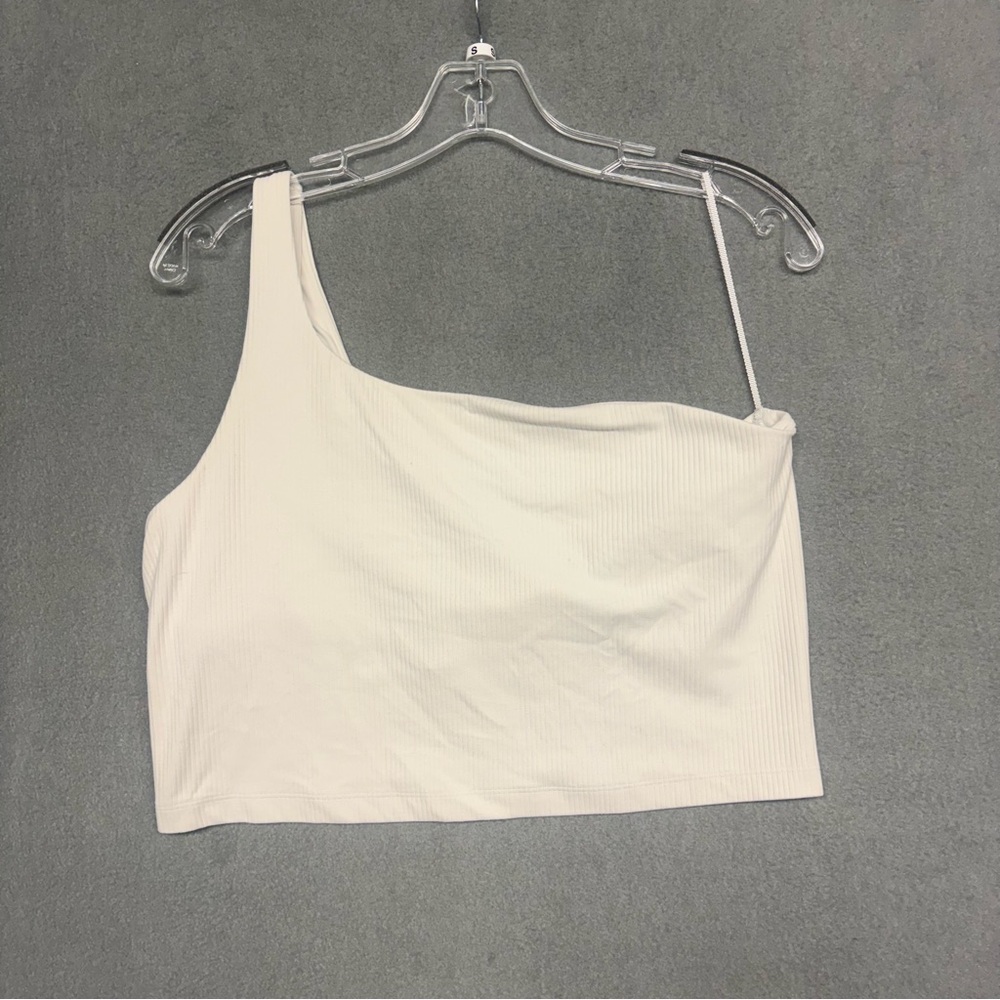 Lululemon Ribbed Nulu Asymmetrical Yoga Tank  Size 14 BONE 52294